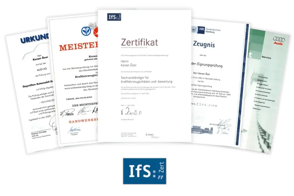 Zertifizierte KFZ-Sachverständige in Hamburg.