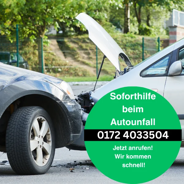 Soforthilfe beim Autounfall. Wir sind ihre KFZ-Gutachter.